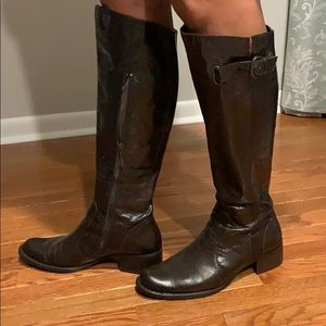 Born Knee High Brown Leather Boots